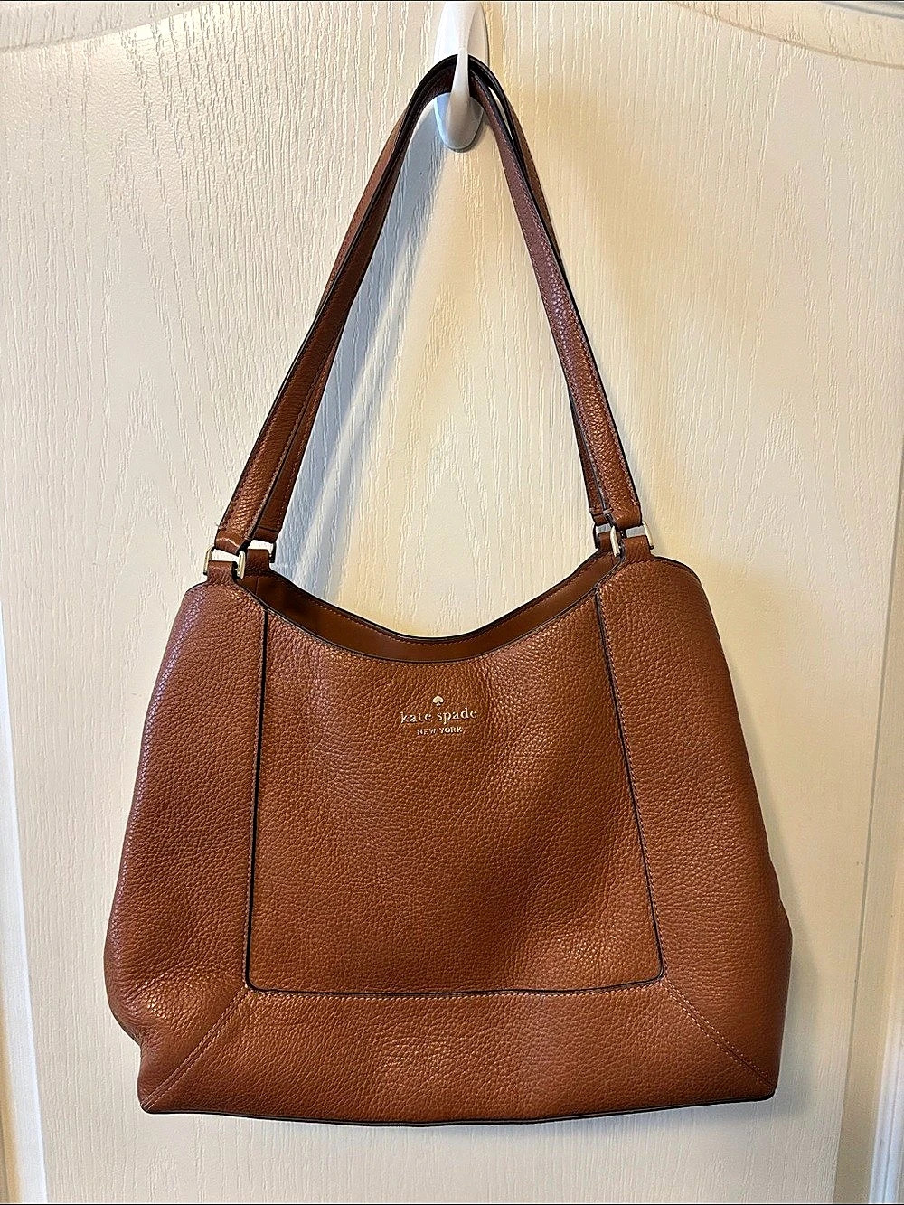 kate spade Lena Triple Compartment Brown Leather Hobo Bag